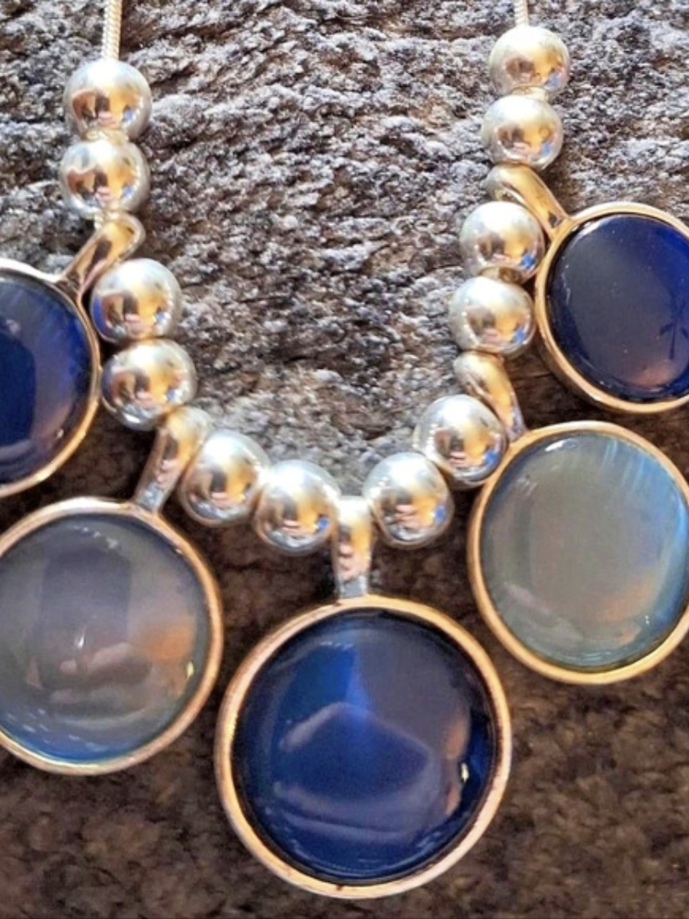 Blue & Gray Pendant Necklace Like New